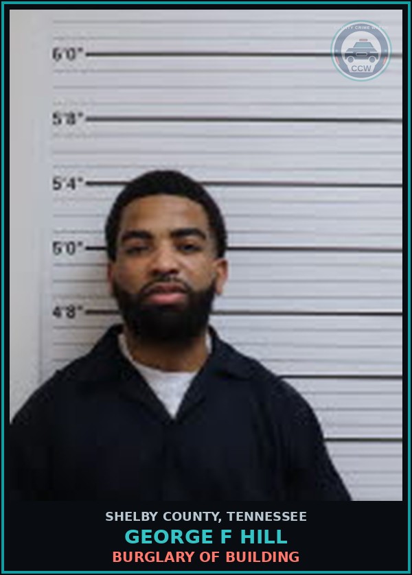 Booking mugshot of GEORGE F HILL in Shelby County