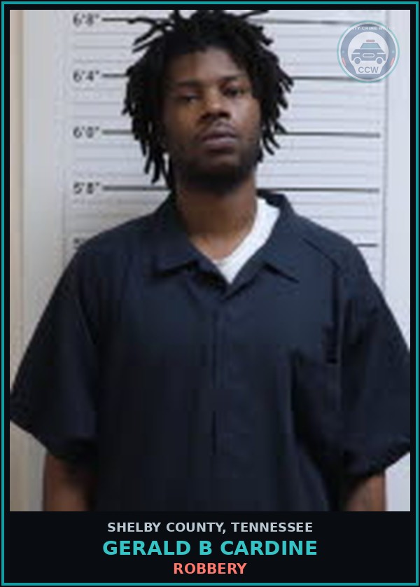 Booking mugshot of GERALD B CARDINE in Shelby County