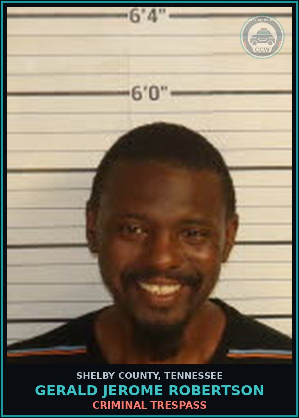 Booking mugshot of GERALD JEROME ROBERTSON in Shelby County
