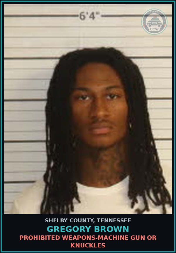Booking mugshot of GREGORY BROWN in Shelby County