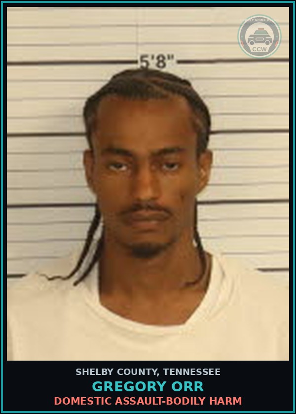 Booking mugshot of GREGORY ORR in Shelby County