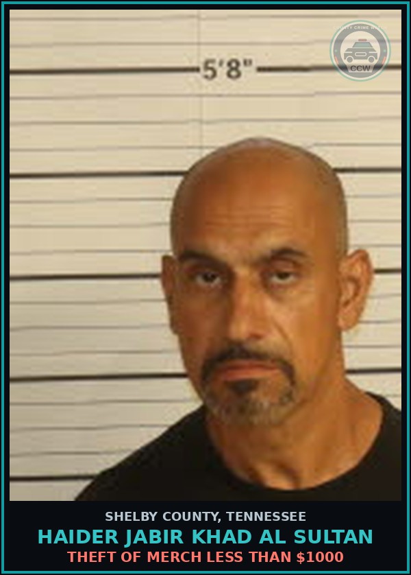 Booking mugshot of HAIDER JABIR KHAD AL SULTAN in Shelby County