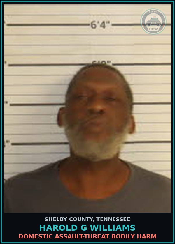 Booking mugshot of HAROLD G WILLIAMS in Shelby County