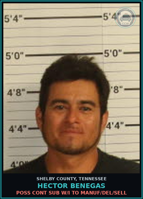 Booking mugshot of HECTOR BENEGAS in Shelby County
