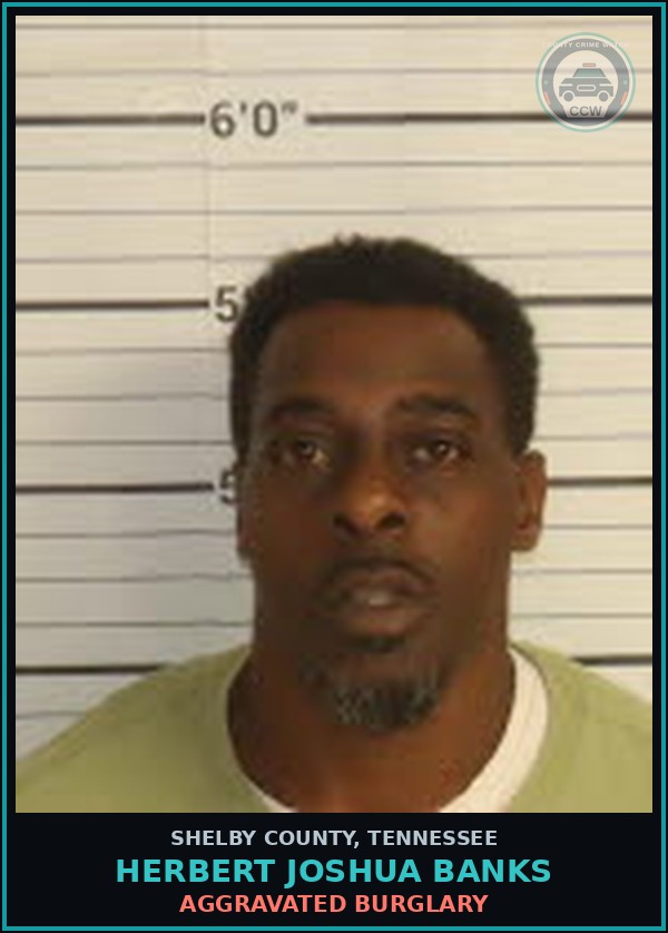 Booking mugshot of HERBERT JOSHUA BANKS in Shelby County