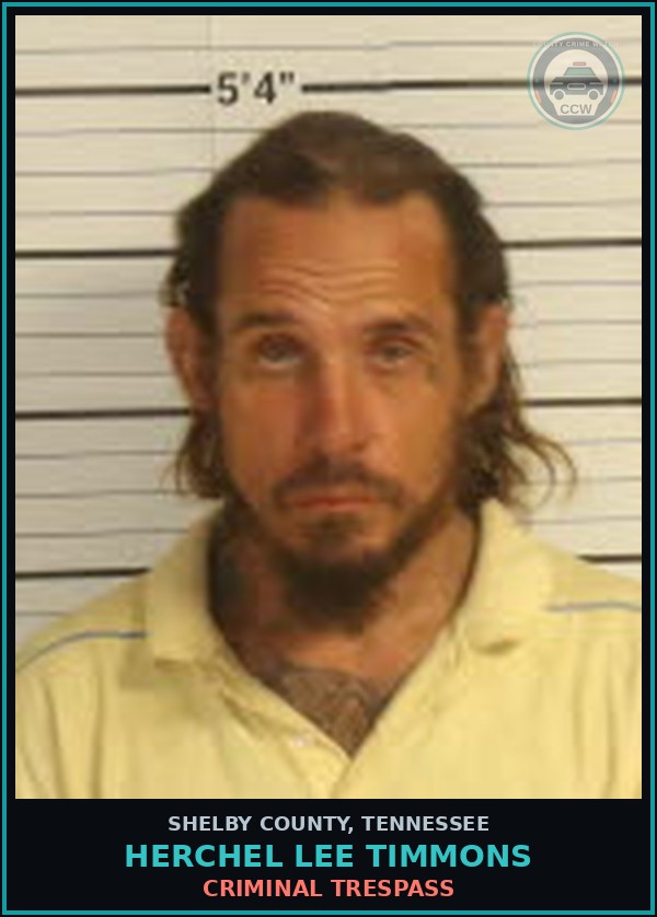 Booking mugshot of HERCHEL LEE TIMMONS in Shelby County