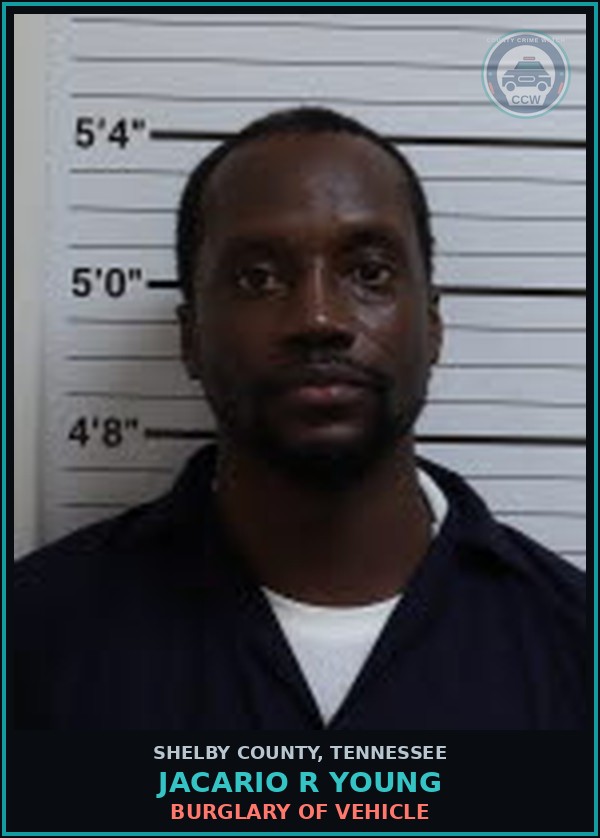 Booking mugshot of JACARIO R YOUNG in Shelby County