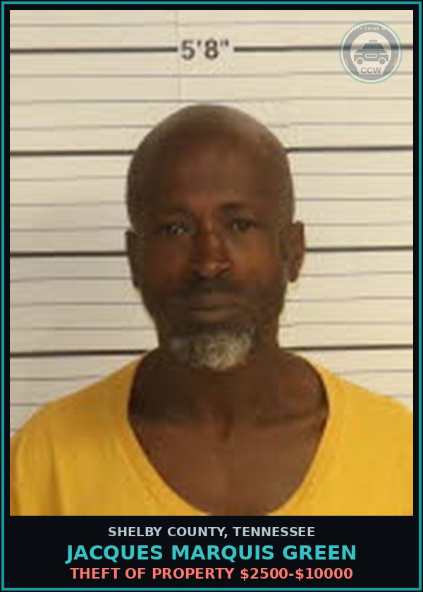Booking mugshot of JACQUES MARQUIS GREEN in Shelby County