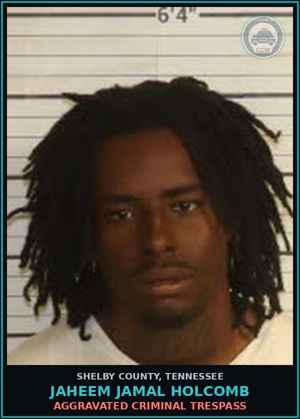 Booking mugshot of JAHEEM JAMAL HOLCOMB in Shelby County