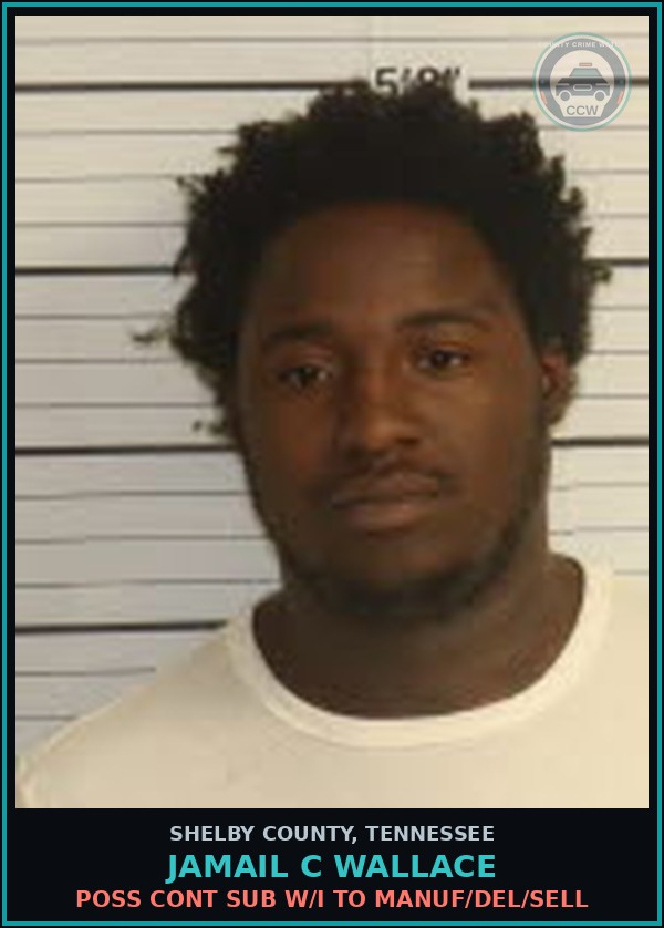 Booking mugshot of JAMAIL C WALLACE in Shelby County