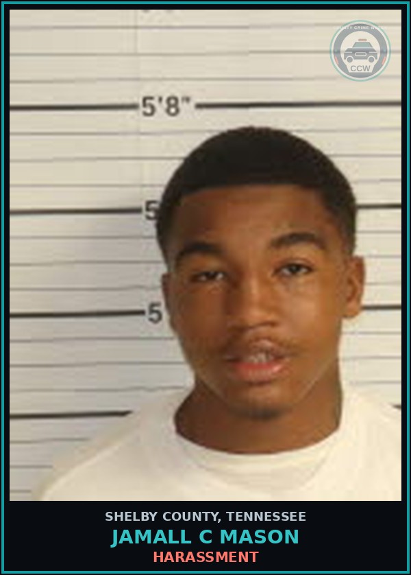 Booking mugshot of JAMALL C MASON in Shelby County