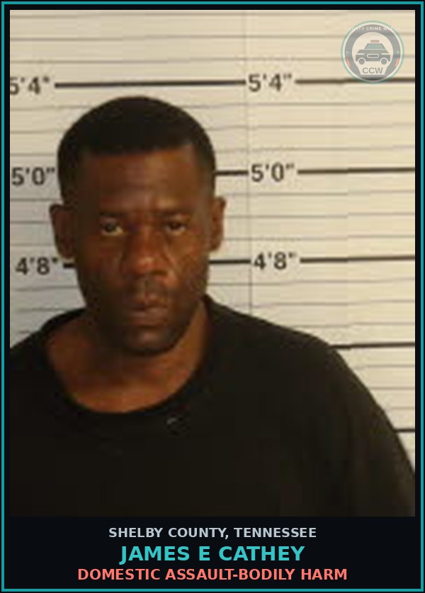 Booking mugshot of JAMES E CATHEY in Shelby County