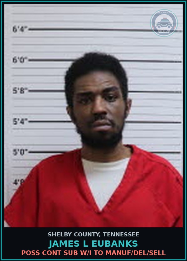 Booking mugshot of JAMES L EUBANKS in Shelby County
