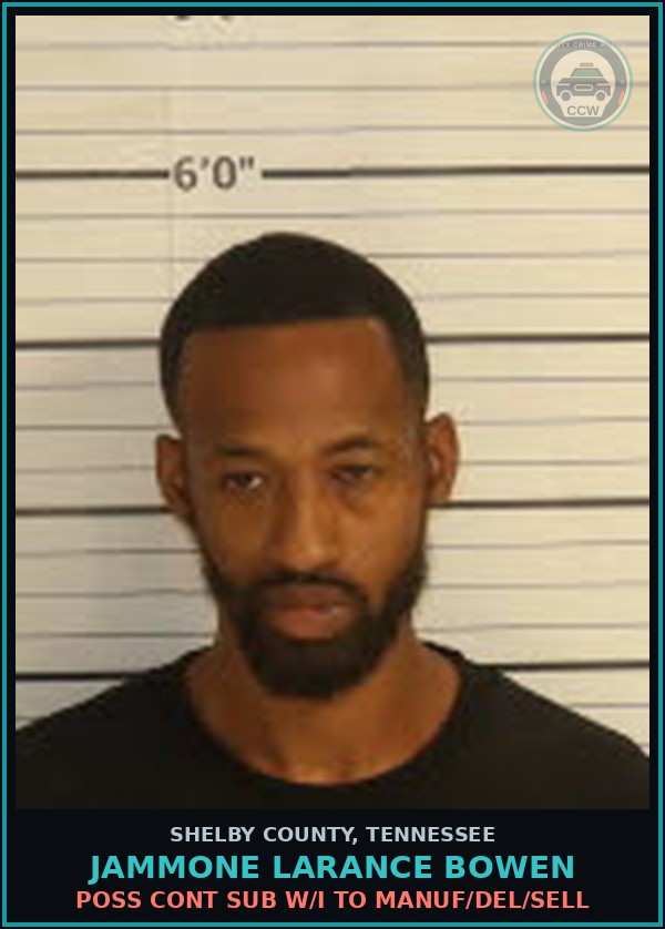 Booking mugshot of JAMMONE LARANCE BOWEN in Shelby County