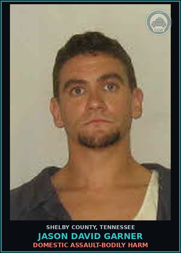 Booking mugshot of JASON DAVID GARNER in Shelby County