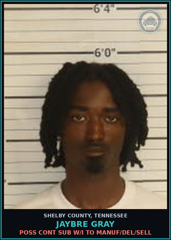 Booking mugshot of JAYBRE GRAY in Shelby County