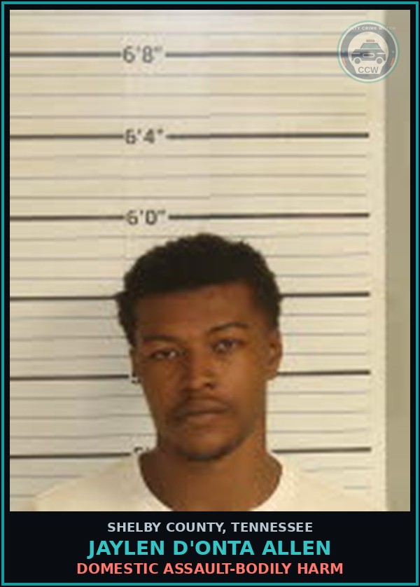 Booking mugshot of JAYLEN D'ONTA ALLEN in Shelby County