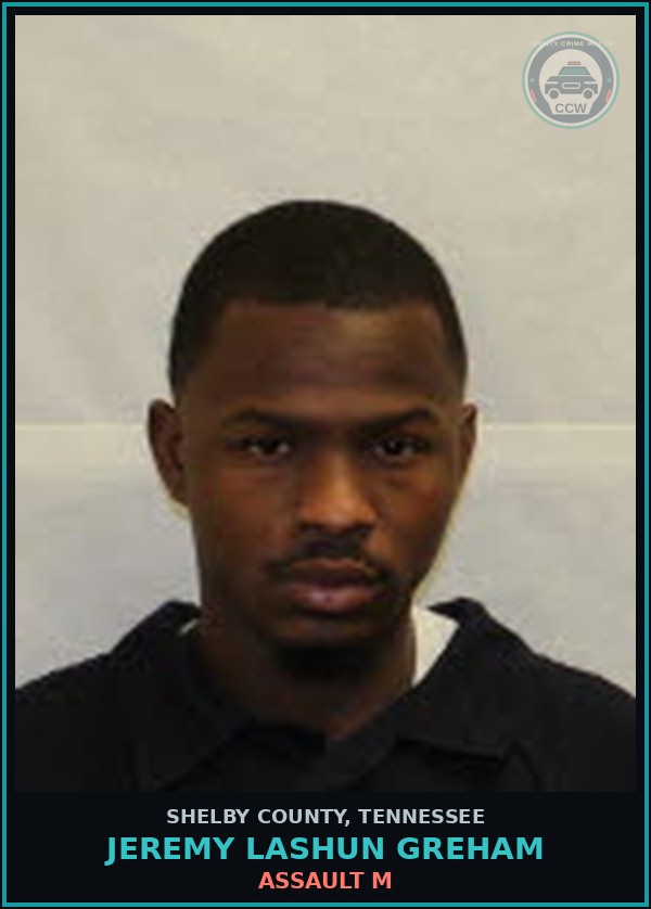 Booking mugshot of JEREMY LASHUN GREHAM in Shelby County