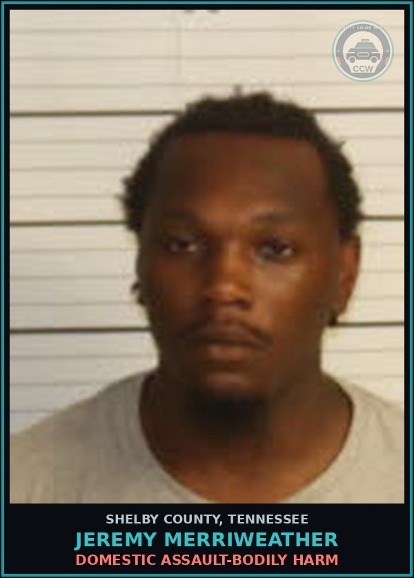 Booking mugshot of JEREMY MERRIWEATHER in Shelby County