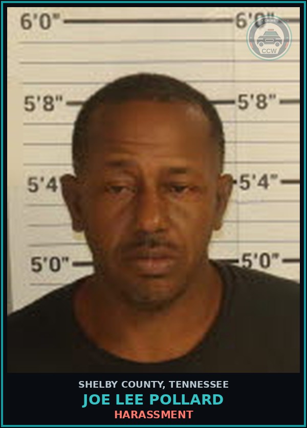 Booking mugshot of JOE LEE POLLARD in Shelby County