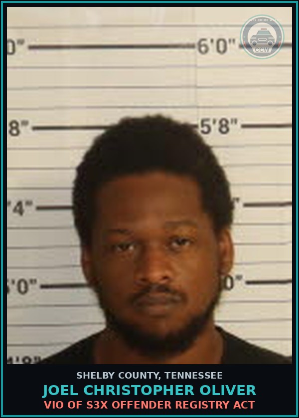 Booking mugshot of JOEL CHRISTOPHER OLIVER in Shelby County