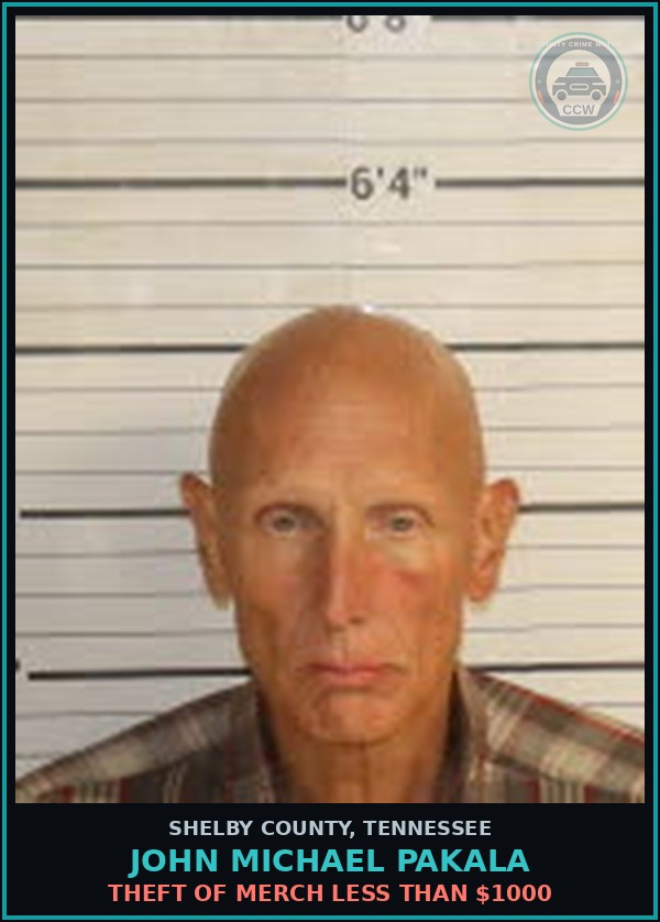 Booking mugshot of JOHN MICHAEL PAKALA in Shelby County