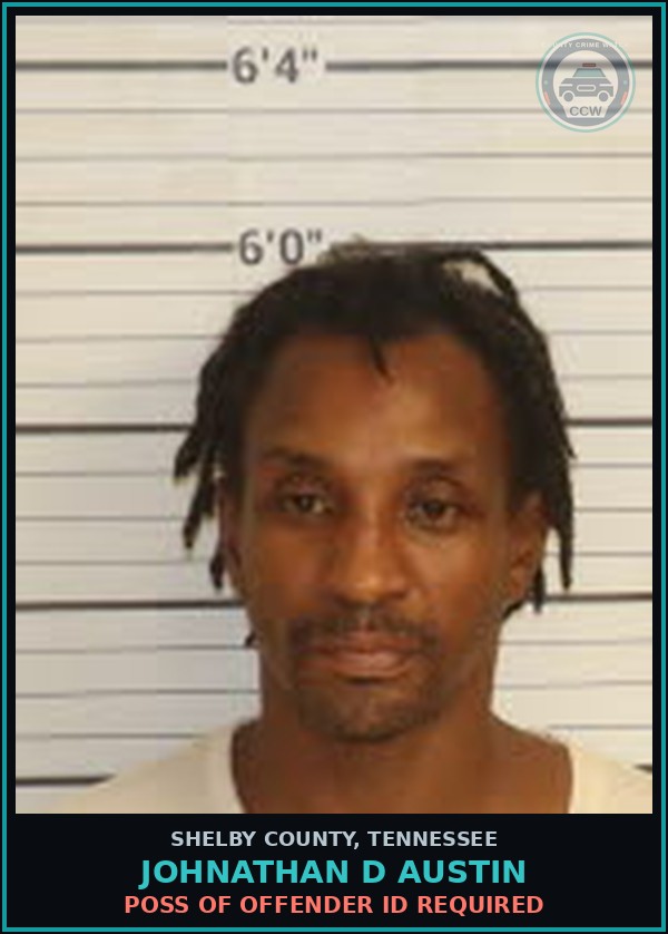 Booking mugshot of JOHNATHAN D AUSTIN in Shelby County