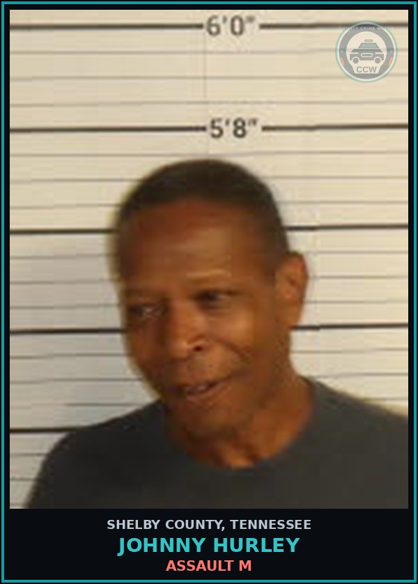 Booking mugshot of JOHNNY HURLEY in Shelby County