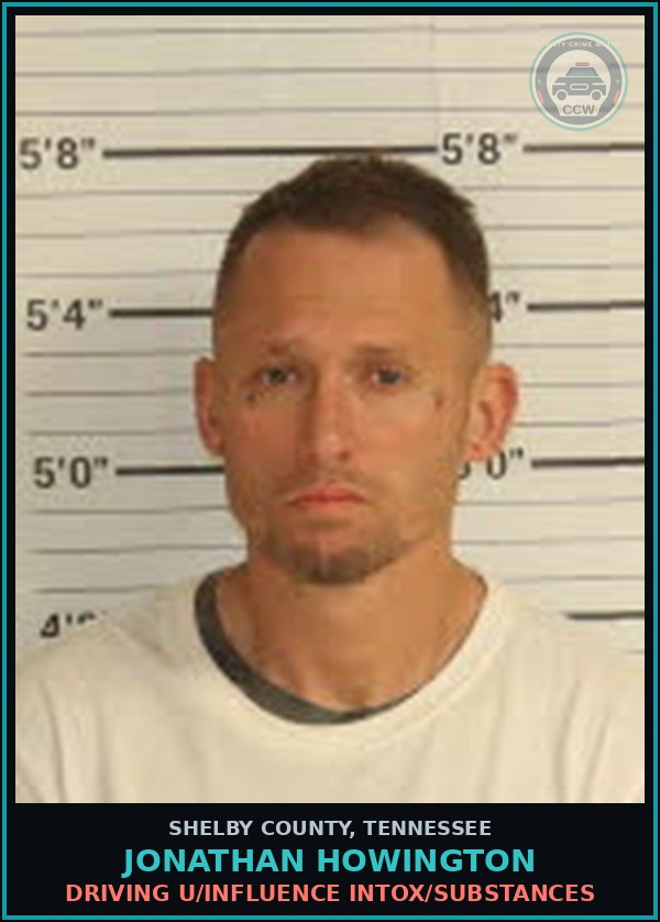 Booking mugshot of JONATHAN HOWINGTON in Shelby County