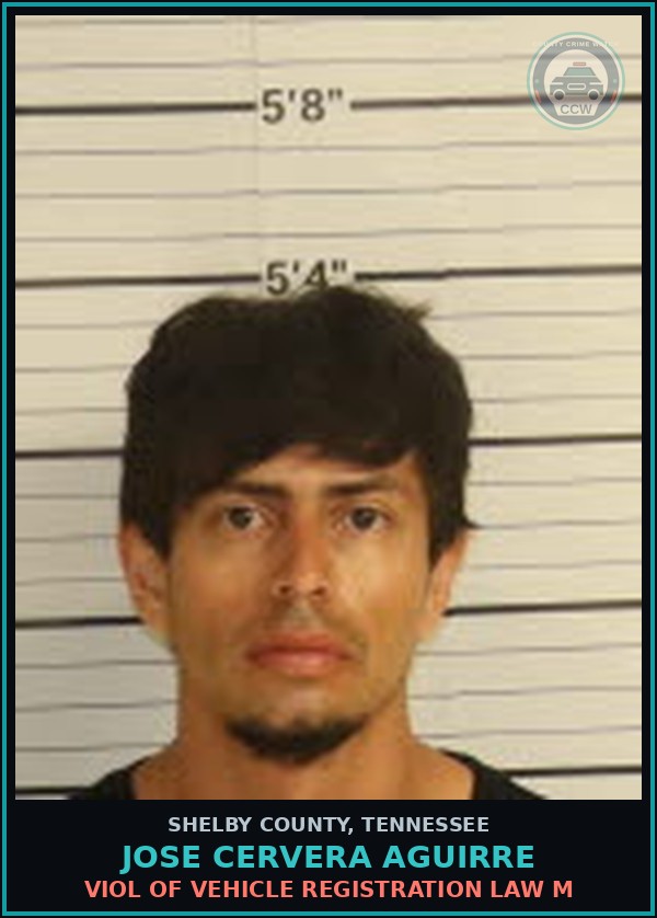 Booking mugshot of JOSE CERVERA AGUIRRE in Shelby County