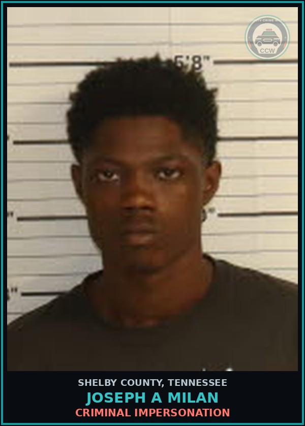 Booking mugshot of JOSEPH A MILAN in Shelby County