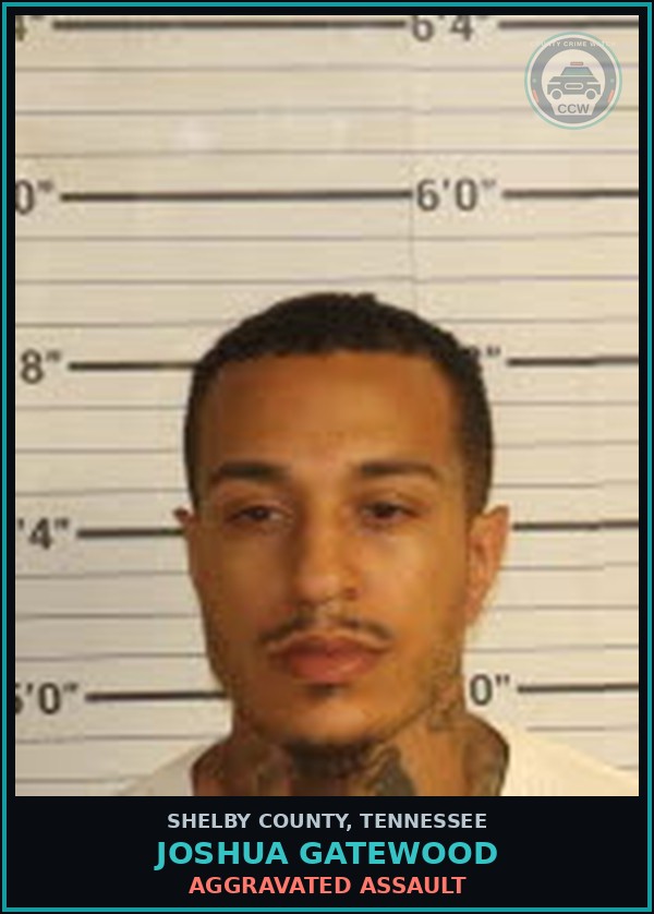 Booking mugshot of JOSHUA GATEWOOD in Shelby County