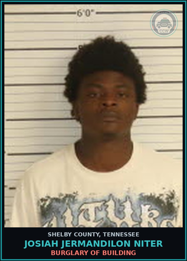 Booking mugshot of JOSIAH JERMANDILON NITER in Shelby County