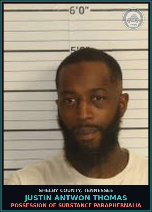 Booking mugshot of JUSTIN ANTWON THOMAS in Shelby County