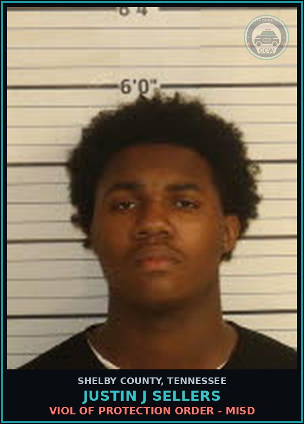 Booking mugshot of JUSTIN J SELLERS in Shelby County