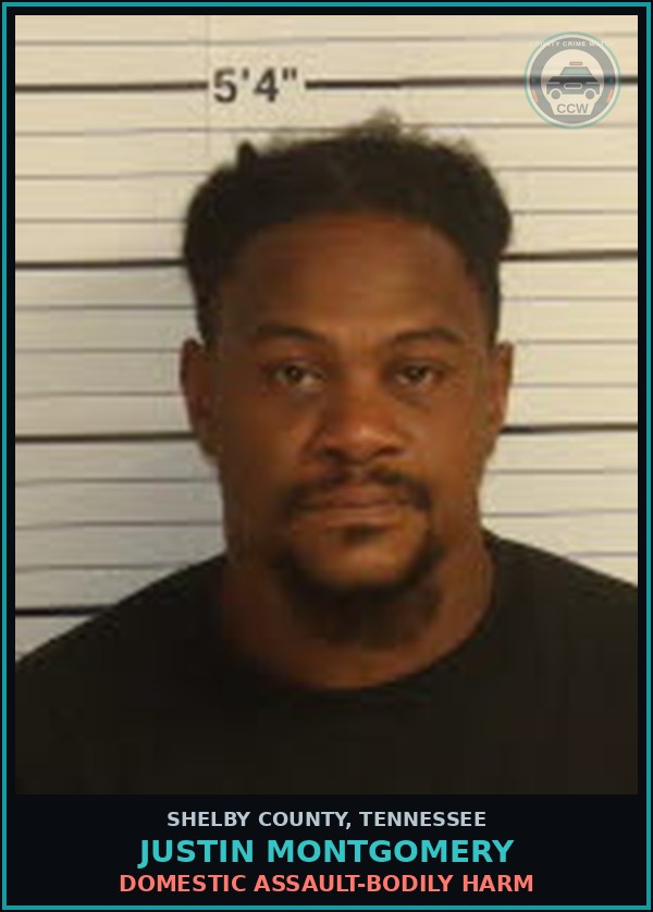 Booking mugshot of JUSTIN MONTGOMERY in Shelby County