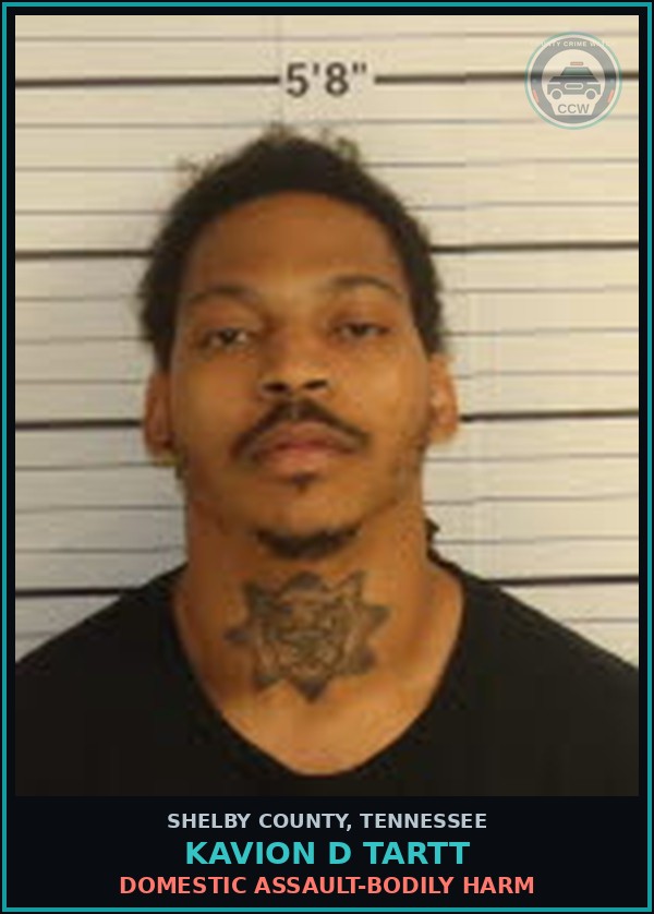 Booking mugshot of KAVION D TARTT in Shelby County