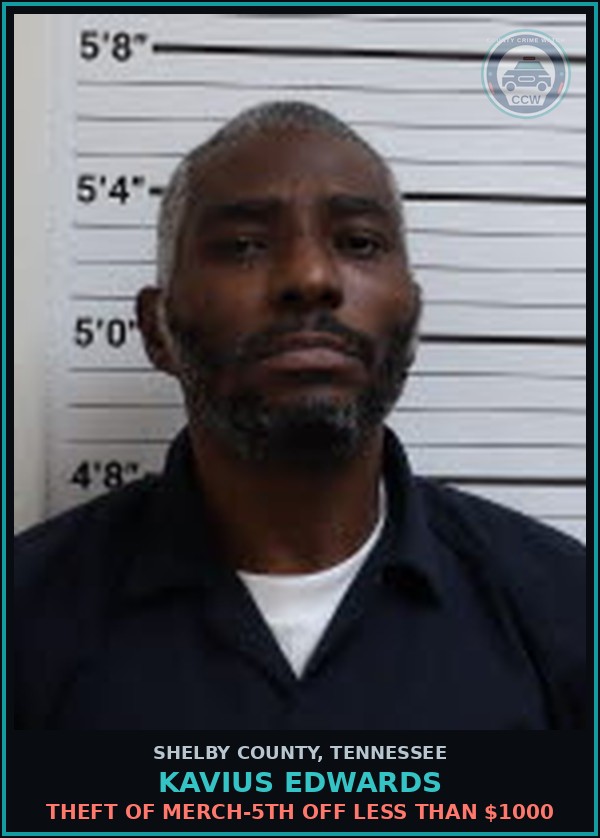 Booking mugshot of KAVIUS EDWARDS in Shelby County