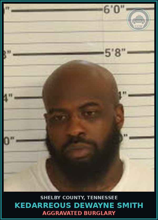 Booking mugshot of KEDARREOUS DEWAYNE SMITH in Shelby County