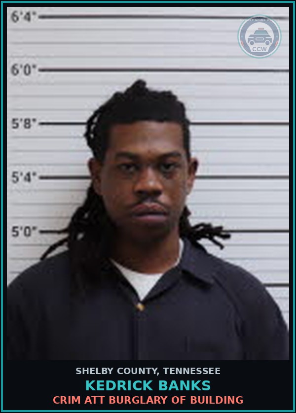 Booking mugshot of KEDRICK BANKS in Shelby County