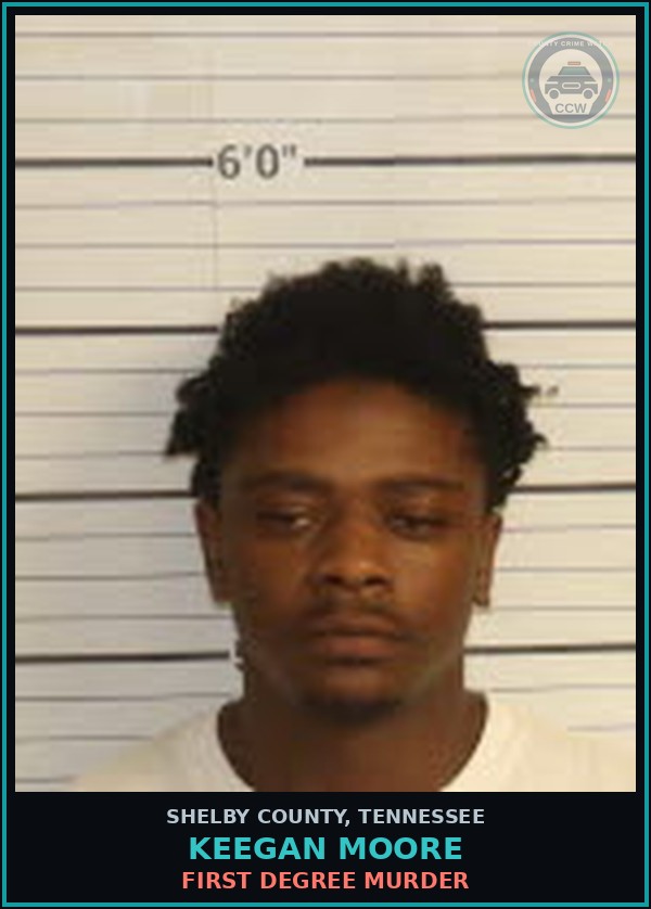 Booking mugshot of KEEGAN MOORE in Shelby County