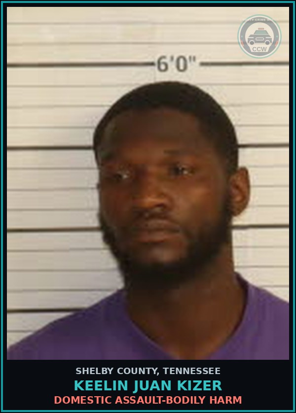 Booking mugshot of KEELIN JUAN KIZER in Shelby County