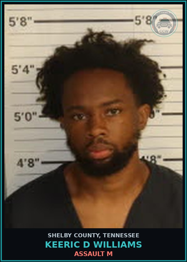 Booking mugshot of KEERIC D WILLIAMS in Shelby County