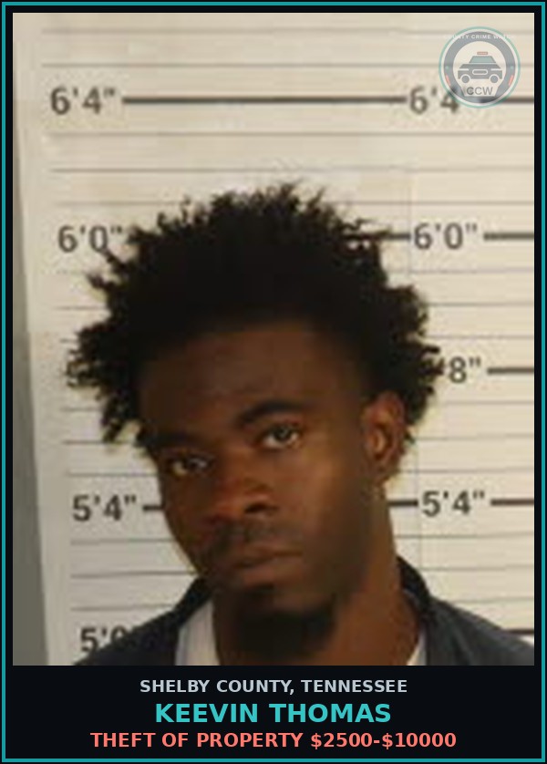 Booking mugshot of KEEVIN THOMAS in Shelby County