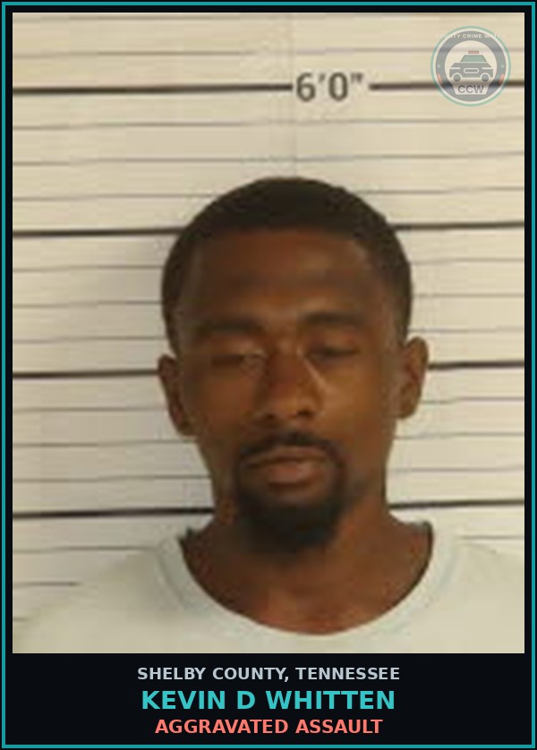 Booking mugshot of KEVIN D WHITTEN in Shelby County