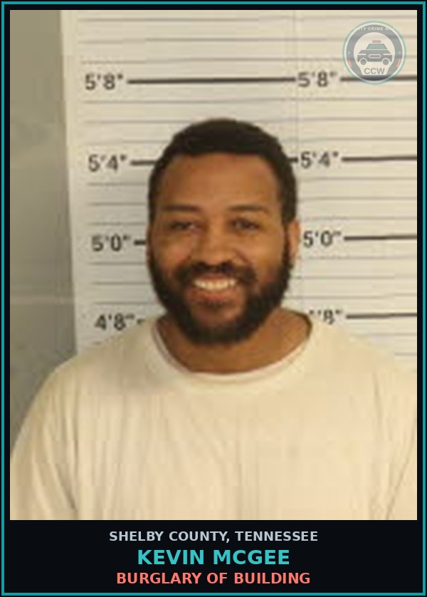 Booking mugshot of KEVIN MCGEE in Shelby County