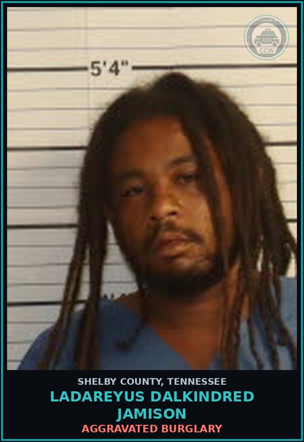 Booking mugshot of LADAREYUS DALKINDRED JAMISON in Shelby County