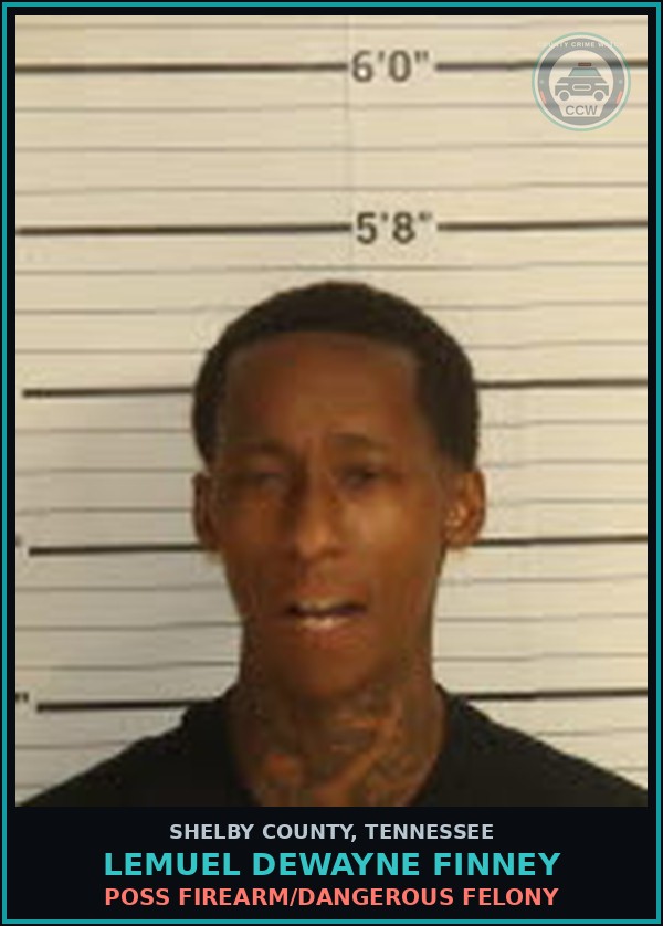 Booking mugshot of LEMUEL DEWAYNE FINNEY in Shelby County