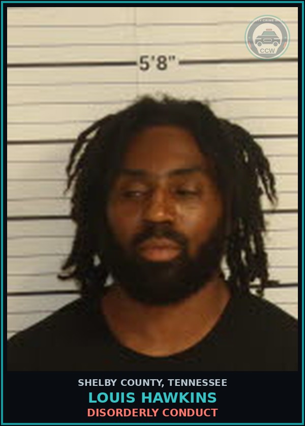 Booking mugshot of LOUIS HAWKINS in Shelby County