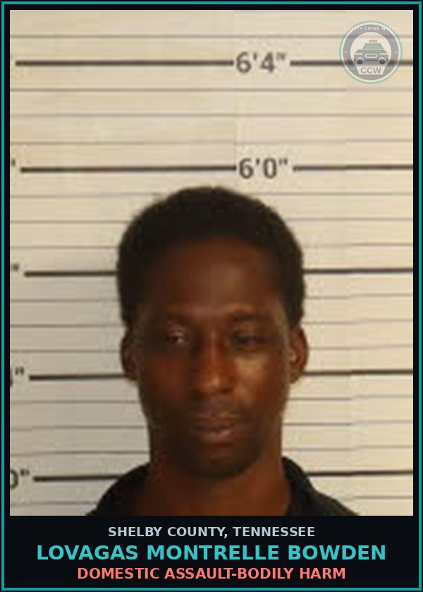 Booking mugshot of LOVAGAS MONTRELLE BOWDEN in Shelby County